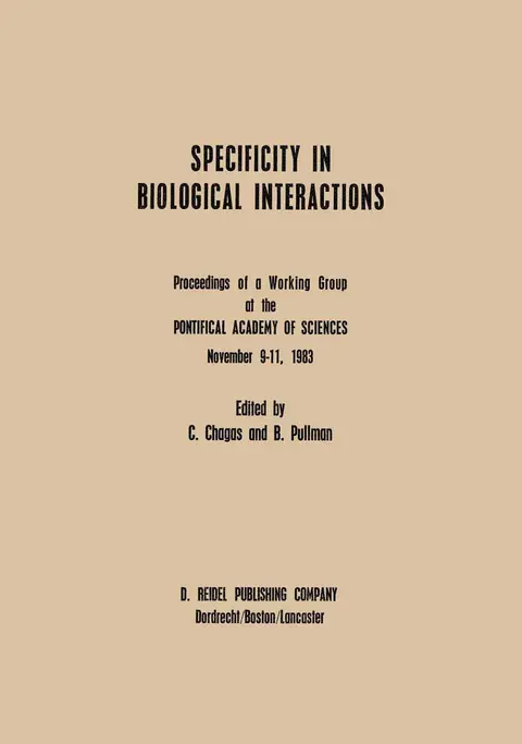 Cover of Specificity in Biological Interactions