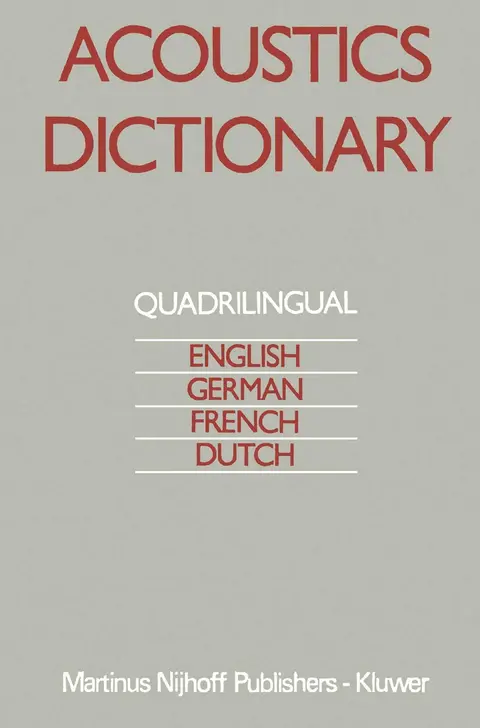 Cover of Acoustics Dictionary