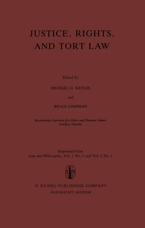 Cover of Justice, Rights, and Tort Law