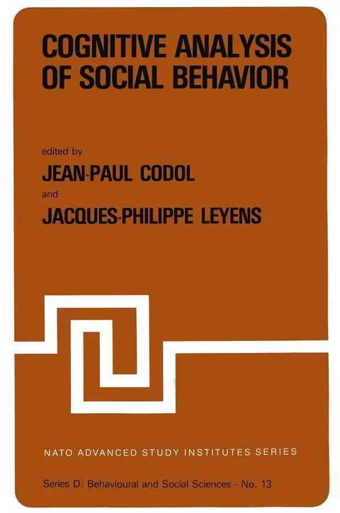 Cover of Cognitive Analysis of Social Behavior