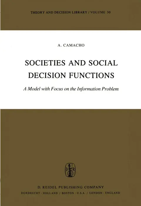 Cover of Societies and Social Decision Functions