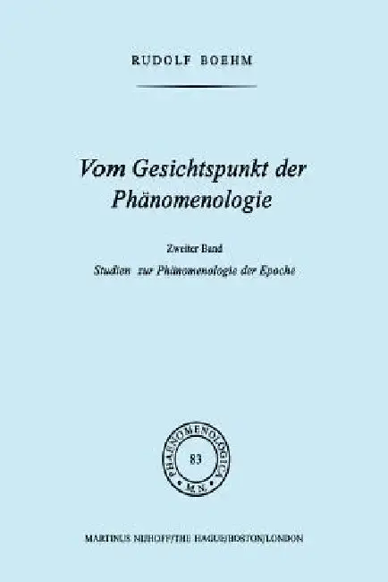 Cover of Vom Gesichtspunkt Der Phänomenologie