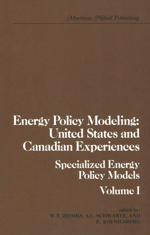 Cover of Energy Policy Modeling