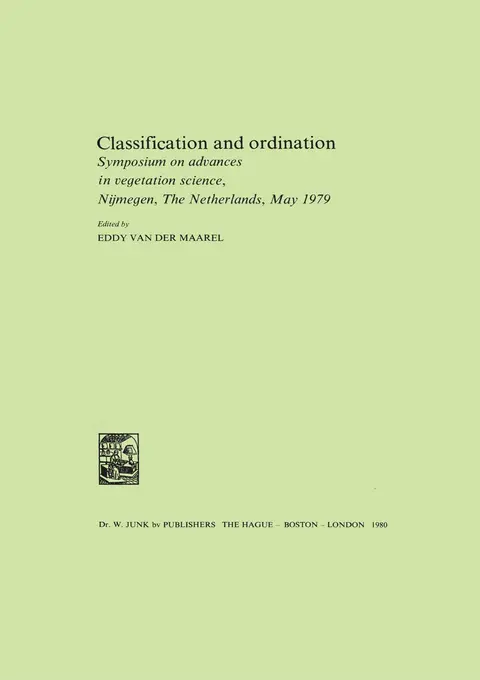 Cover of Classification and Ordination