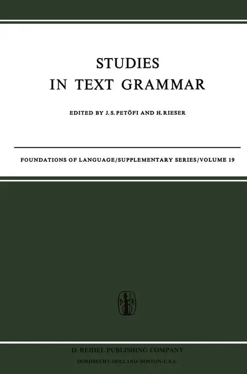 Cover of Studies in Text Grammar