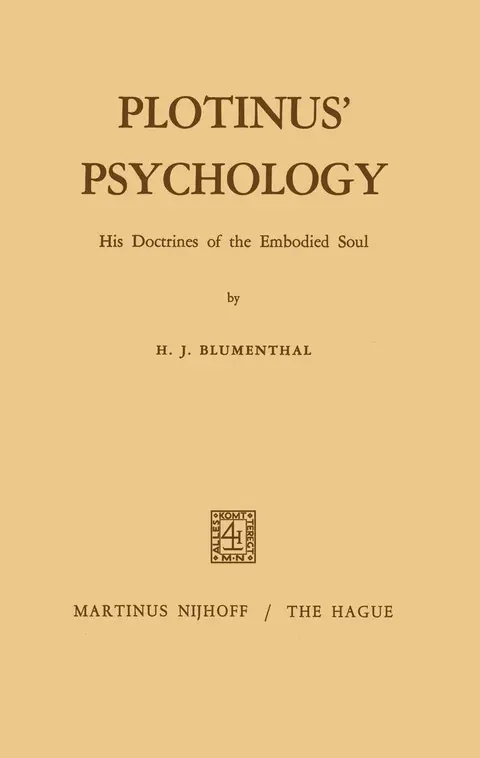 Cover of Plotinus’ Psychology