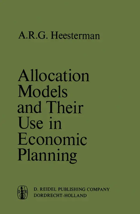 Cover of Allocation Models and their Use in Economic Planning