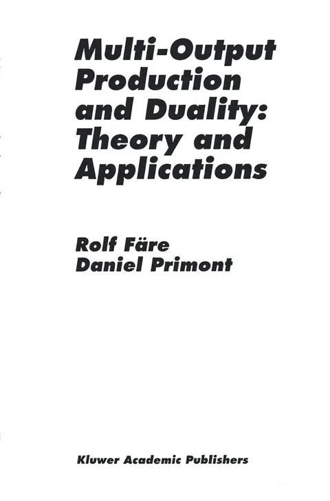 Cover of Multi-Output Production and Duality