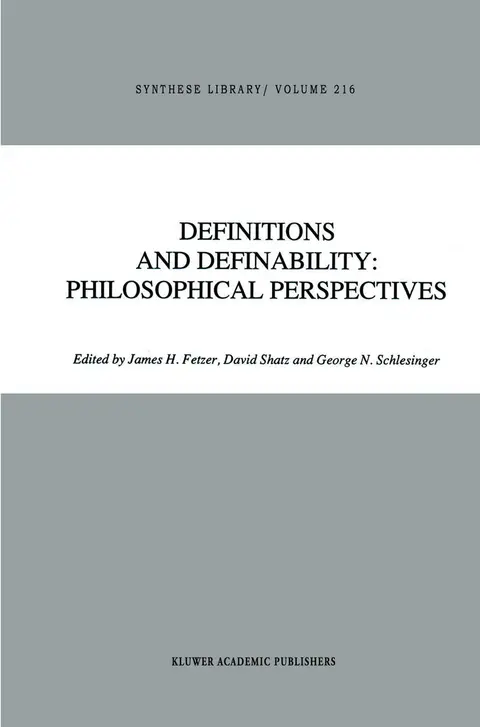 Cover of Definitions and Definability