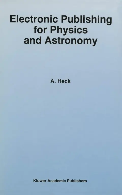 Cover of Electronic Publishing for Physics and Astronomy