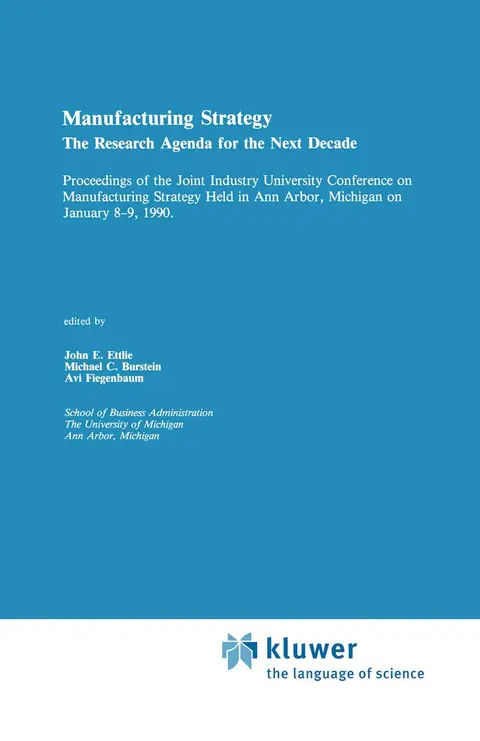 Cover of Manufacturing Strategy