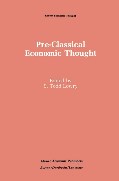 Cover of Pre-classical Economic Thought