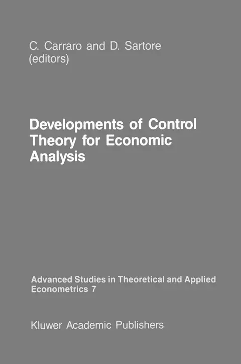 Cover of Developments of Control Theory for Economic Analysis