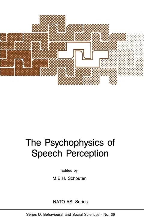 Cover of The Psychophysics of Speech Perception