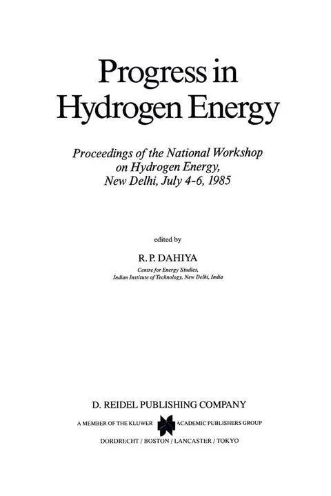 Cover of Progress in Hydrogen Energy