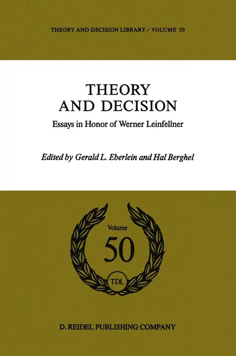 Cover of Theory and Decision