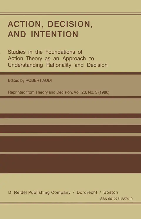 Cover of Action, Decision, and Intention