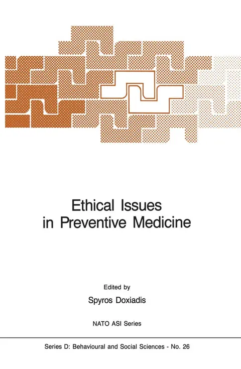Cover of Ethical Issues in Preventive Medicine