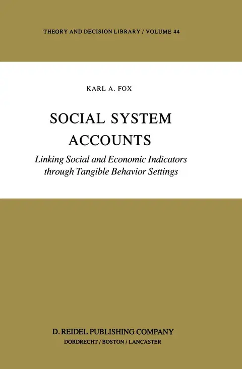 Cover of Social System Accounts