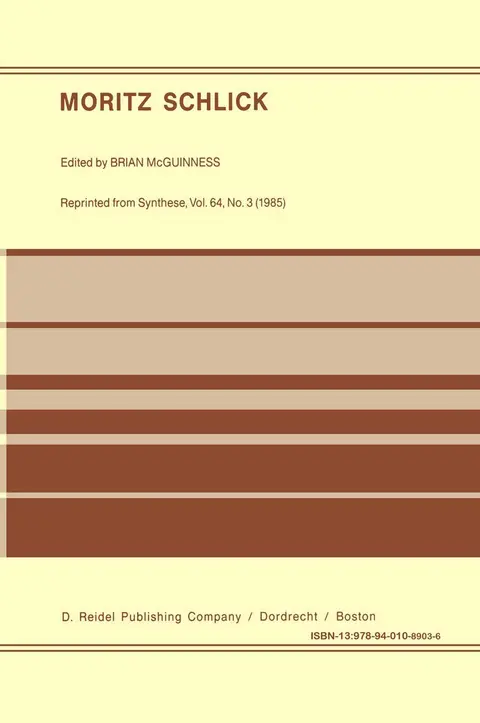 Cover of Moritz Schlick