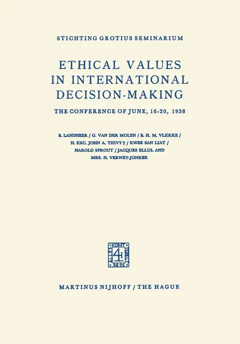 Cover of Ethical Values in International Decision-Making