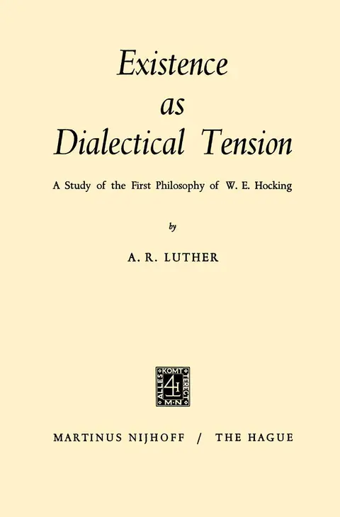 Cover of Existence as Dialectical Tension