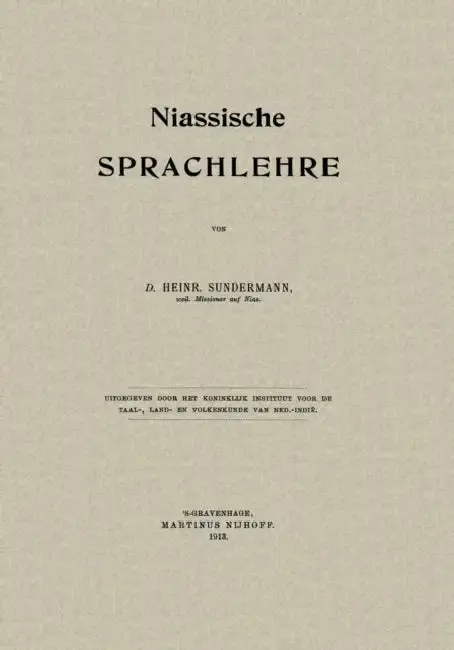 Cover of Niassische Sprachlehre