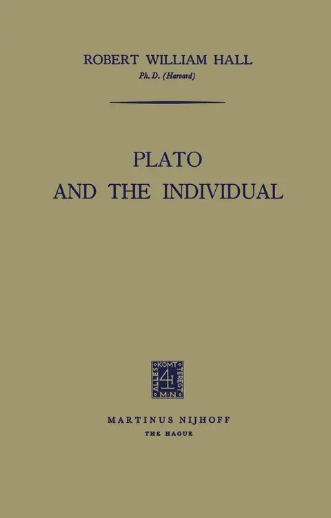 Cover of Plato and the Individual