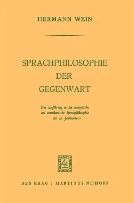 Cover of Sprachphilosophie Der Gegenwart