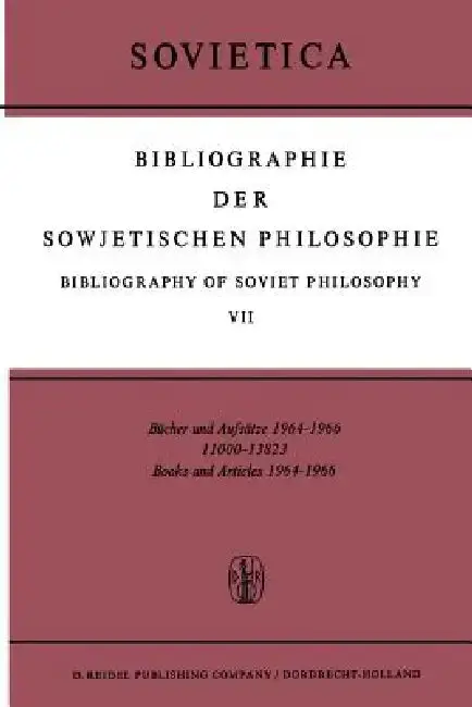 Cover of Bibliographie Der Sowjetischen Philosophie Bibliography of Soviet Philosophy
