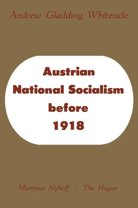 Cover of Austrian National Socialism before 1918