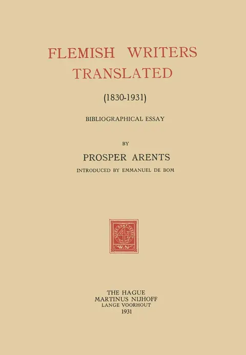 Cover of Flemish Writers Translated (1830–1931)