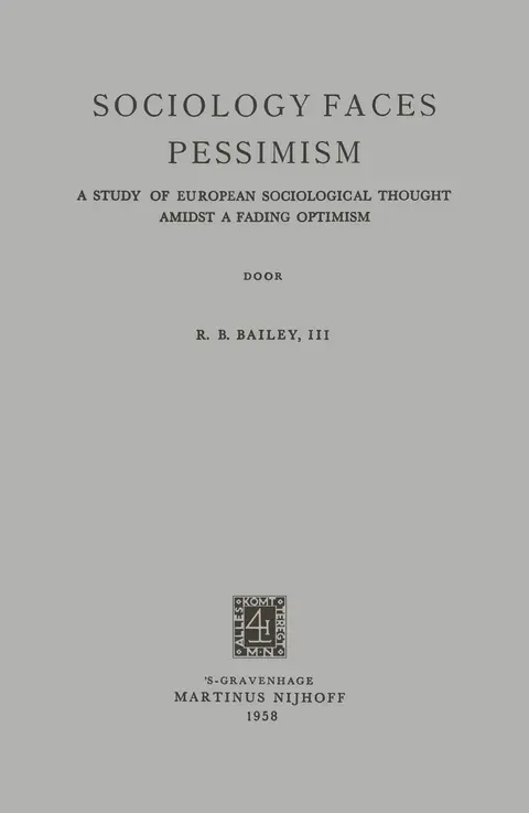 Cover of Sociology Faces Pessimism