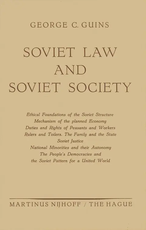 Cover of Soviet Law and Soviet Society