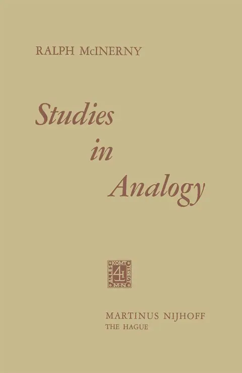 Cover of Studies in Analogy