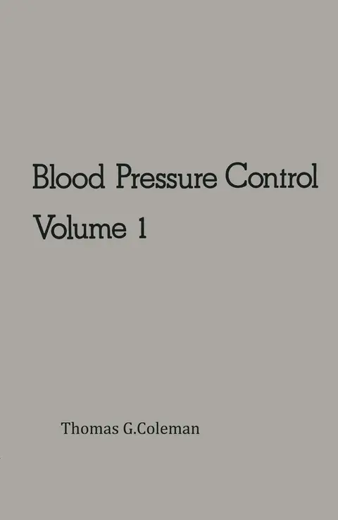 Cover of Blood Pressure Control
