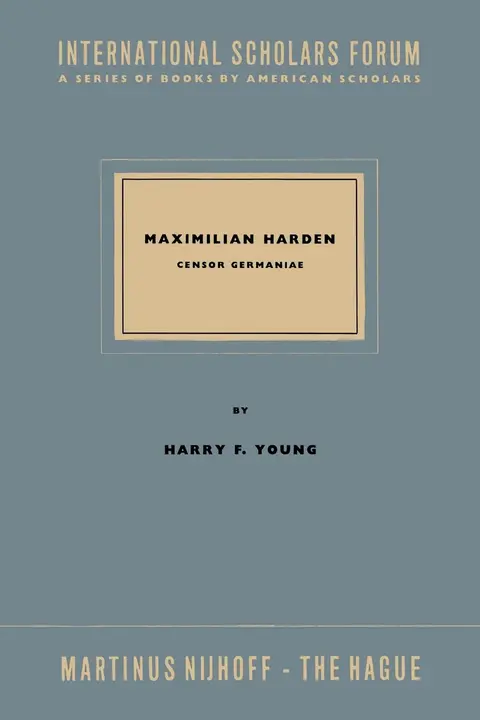 Cover of Maximillian Harden