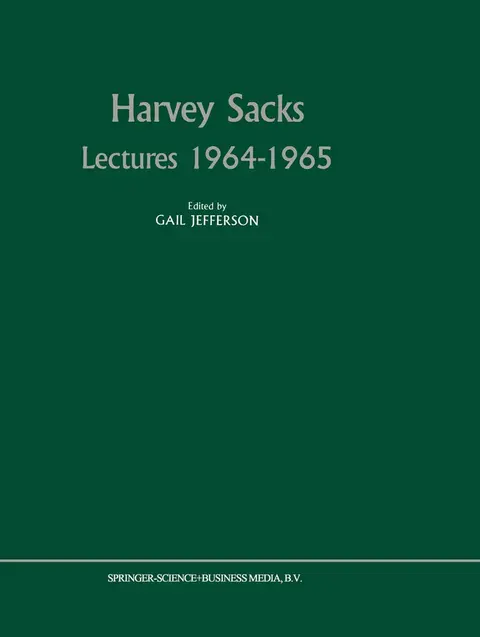 Cover of Harvey Sacks Lectures 1964–1965