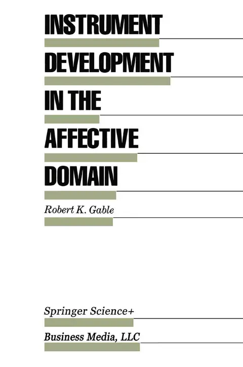 Cover of Instrument Development in the Affective Domain