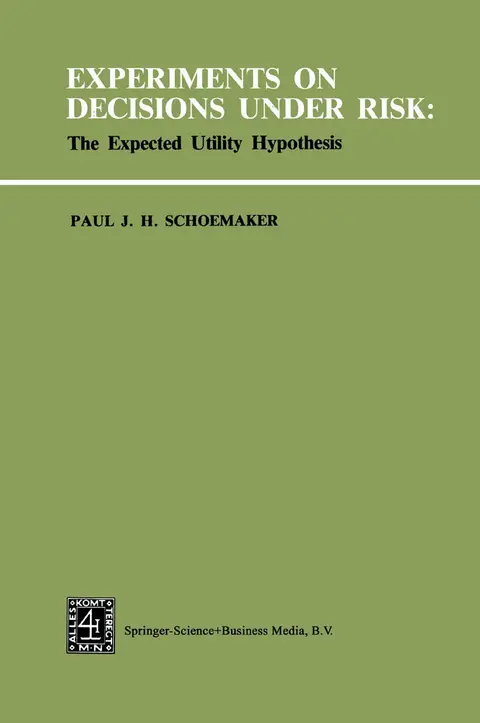 Cover of Experiments on Decisions under Risk