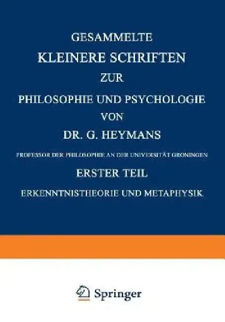 Cover of Gesammelte Kleinere Schriften Zur Philosophie Und Psychologie