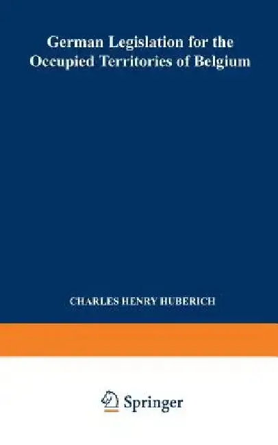 Cover of German Legislation for the Occupied Territories of Belgium