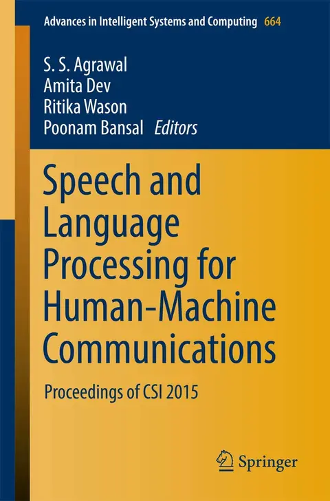 Cover of Speech and Language Processing for Human-machine Communications