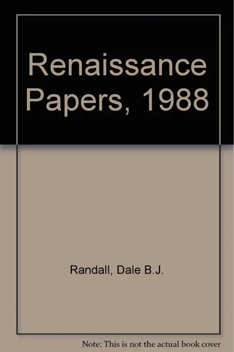 Cover of Renaissance Papers, 1988